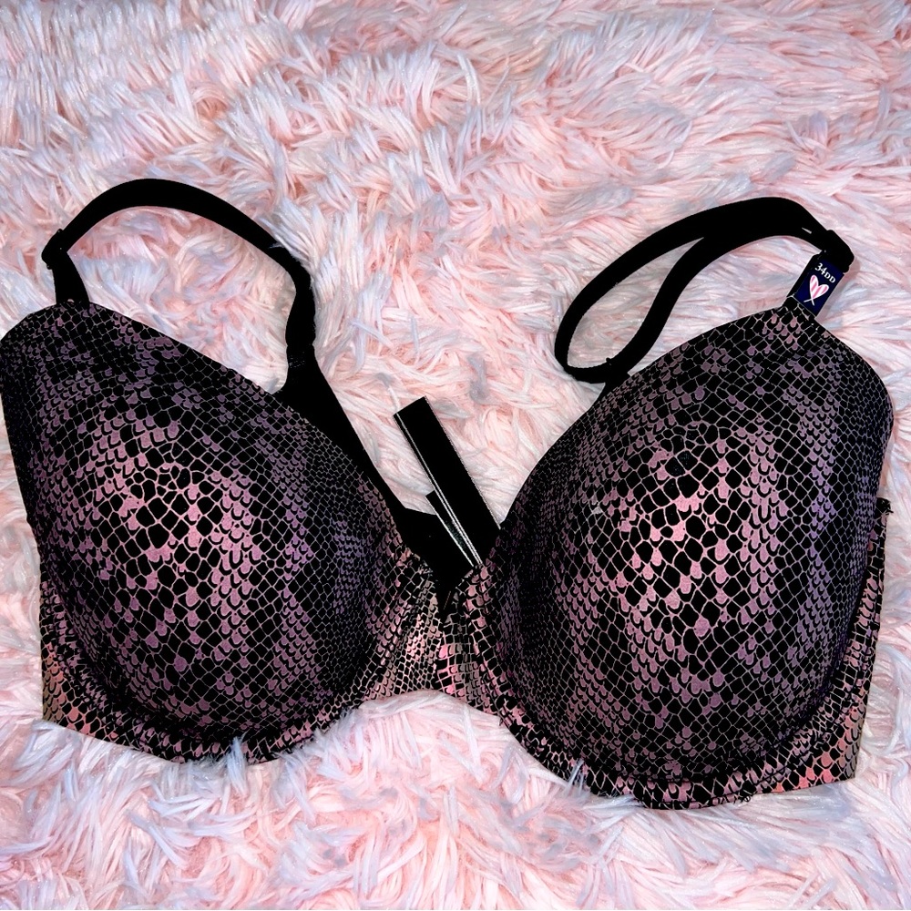 Victorias Secret Lined Perfect Coverage Snakeskin Print Bra